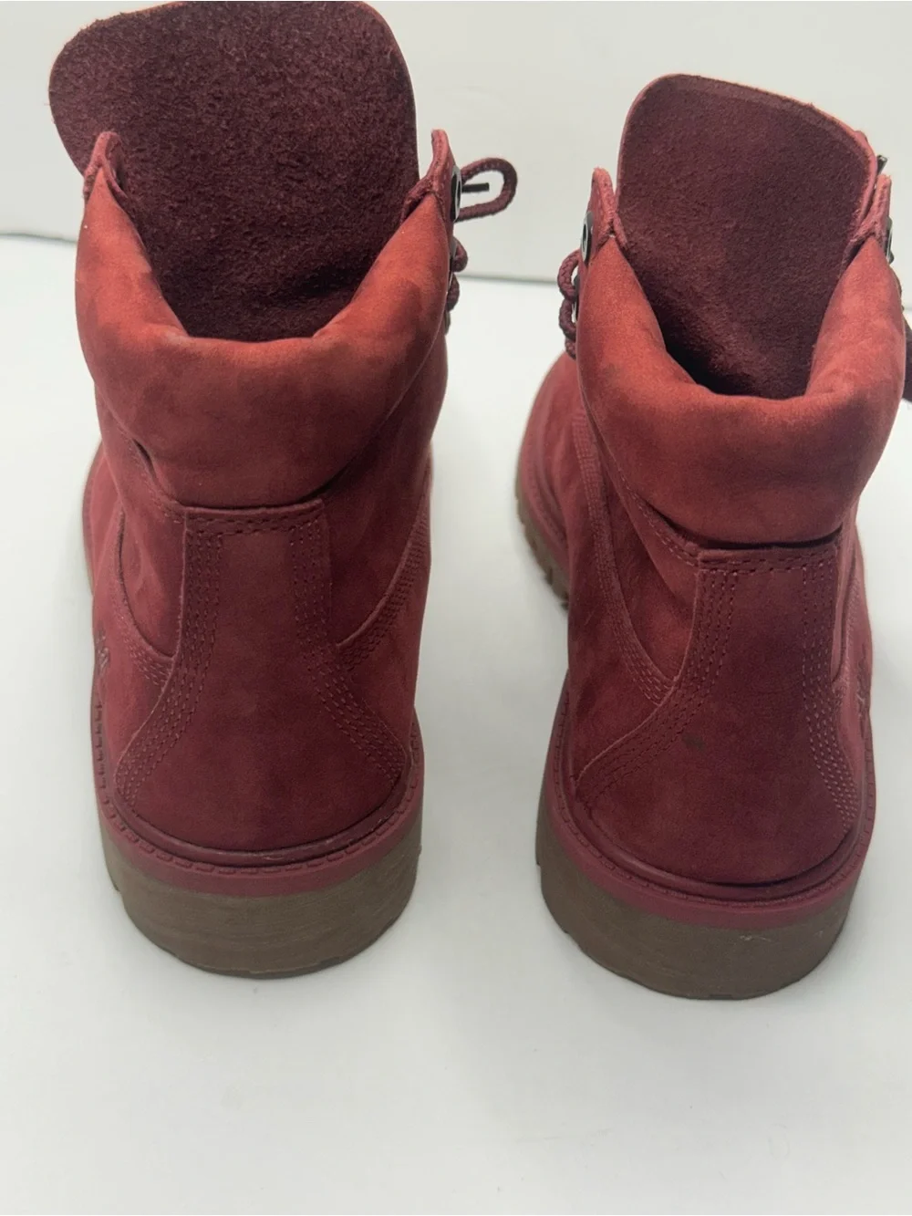 Timberland Kids Burgundy Lace-Up Suede Boots